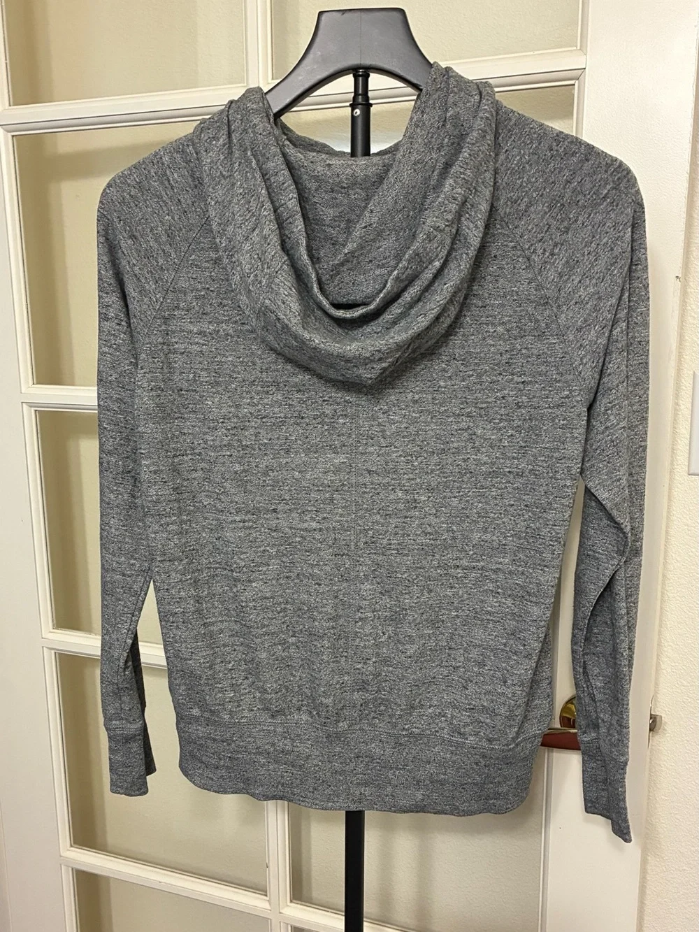 Nike Gray Full-Zip Hoodie with White Logo -Size M